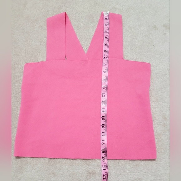 House of Harlow 1960 Wide Strap knit Tank Top Pink Stretchy Size Large - Picture 7 of 10